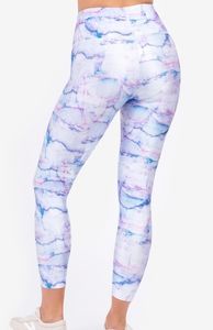 TEREZ Active Super High Band 7/8 Legging in Blue Marble Large